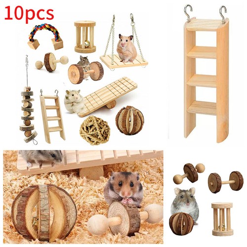 10pcs wooden hamster chew - wooden,