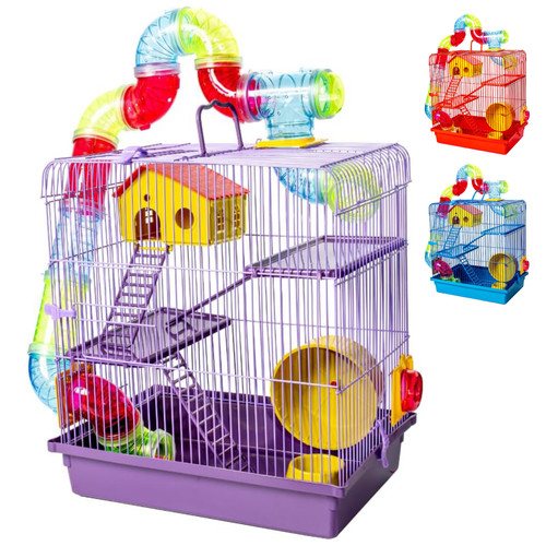 Hamster cage with tubes - with,